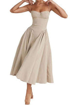 Pleated Slim-Fit Midi Dress with Open Back