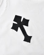 Cross-Detail Cotton Sleeveless Tank Top