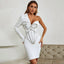 One-Shoulder Dress with Diamond Details