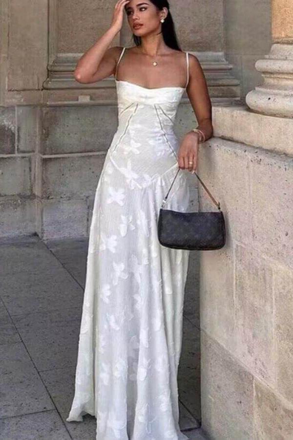 Slim-Fit Open-Back Corset-Style Maxi Dress