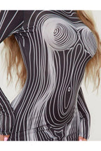 Printed Hooded Long-Sleeve Dress