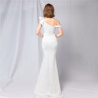 One-Shoulder Maxi Dress with Crepe Texture
