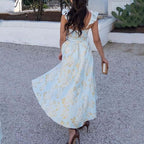 Floral Vintage-Inspired Dress with Cami Straps
