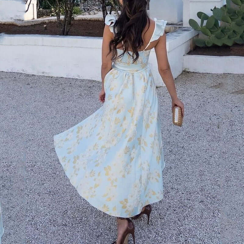 Floral Vintage-Inspired Dress with Cami Straps