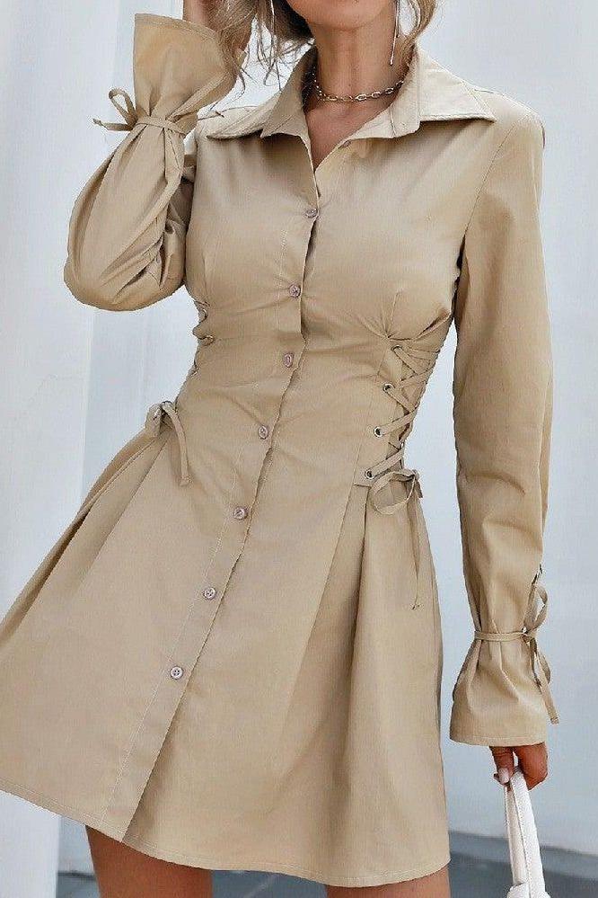 Petal-Detail Dress with Bandage Styling