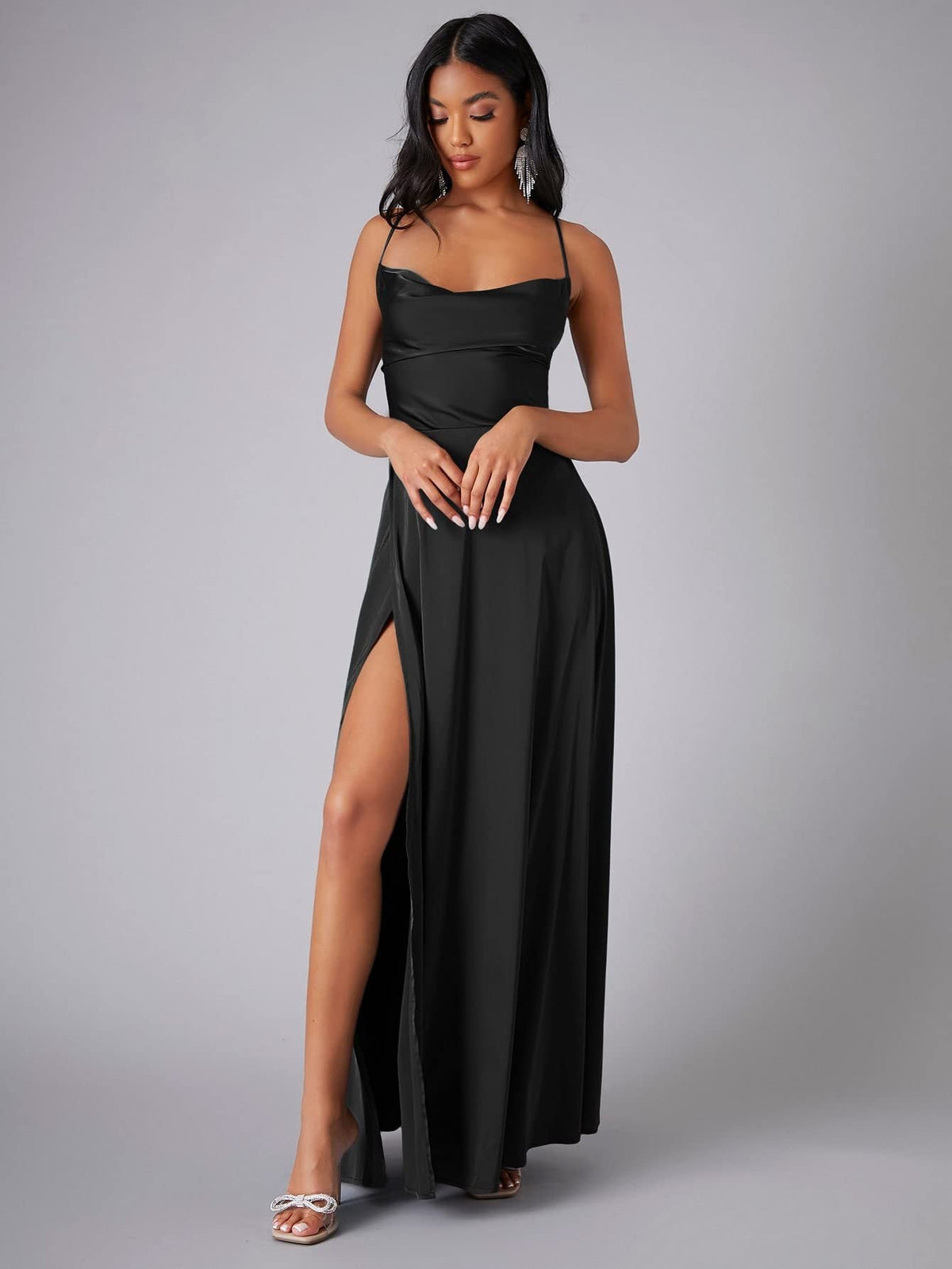 Satin Mermaid Dress with Ruching