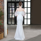 V-Neck Mermaid Dress with Off-Shoulder Neckline