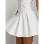 Lace Cotton Dress with Halter Neckline