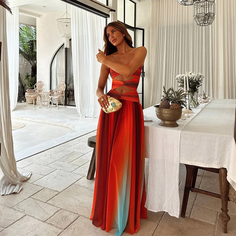 Strapless Relaxed-Fit Maxi Dress with A-Line Shape