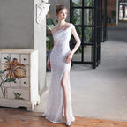 One-Shoulder Sequined Dress