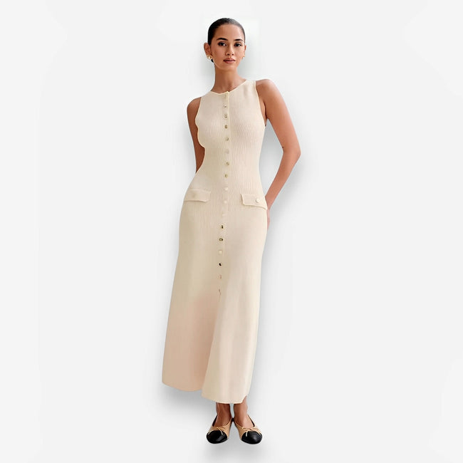 Slim-Fit Crew-Neck Sleeveless Maxi Dress Main image