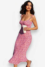 Mermaid Plunging Dress with Cami Straps