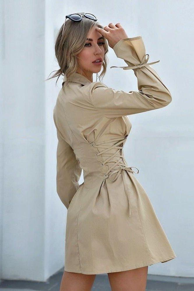 Petal-Detail Dress with Bandage Styling