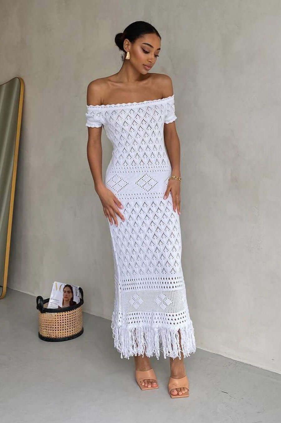 Boho One-Shoulder Cutout Dress