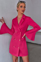 Slim-Fit Dress with Flared Sleeves