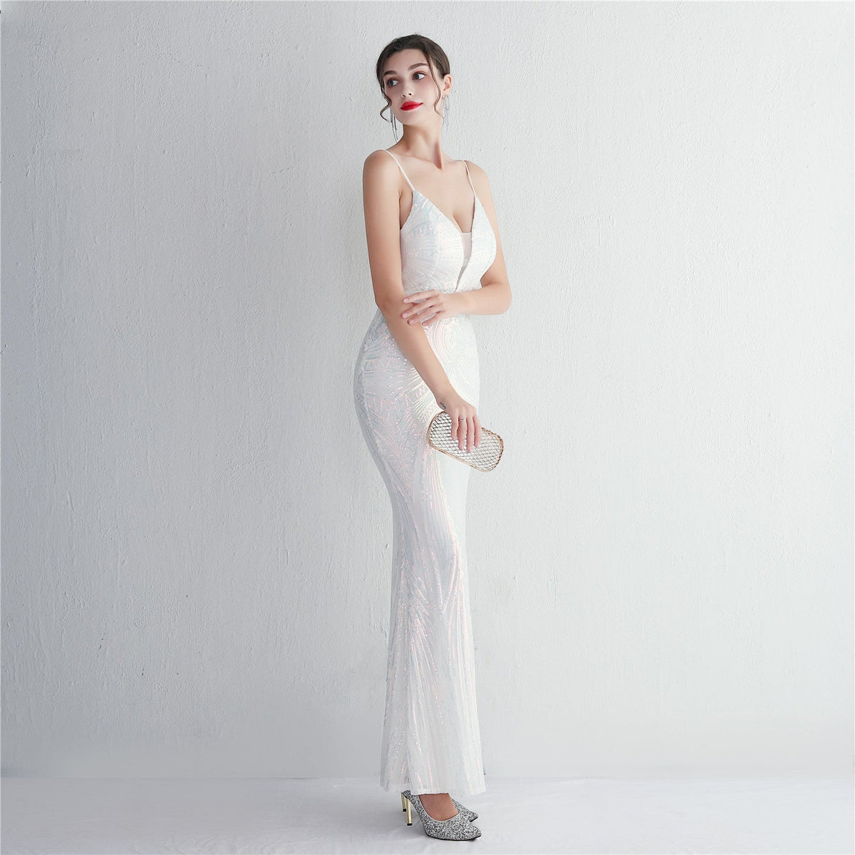 Sequined Dress with Mermaid Shape