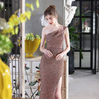 One-Shoulder Sequined Dress