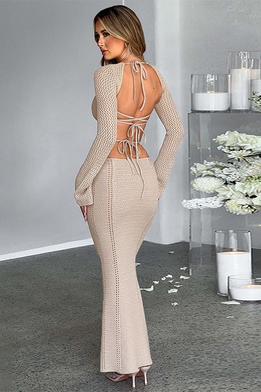 Cutout Strap-Detail Dress with Open Back