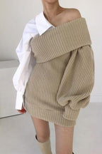 Knit Layered-Look Top with Stitching Details