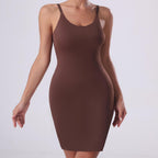 Ribbed Fitted Midi Dress with Side Slit