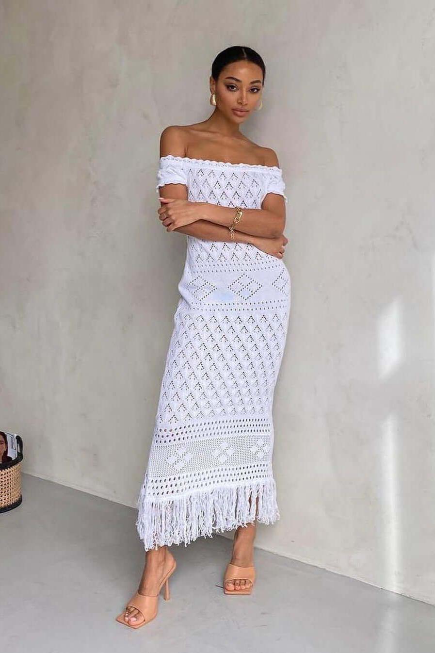 Boho One-Shoulder Cutout Dress