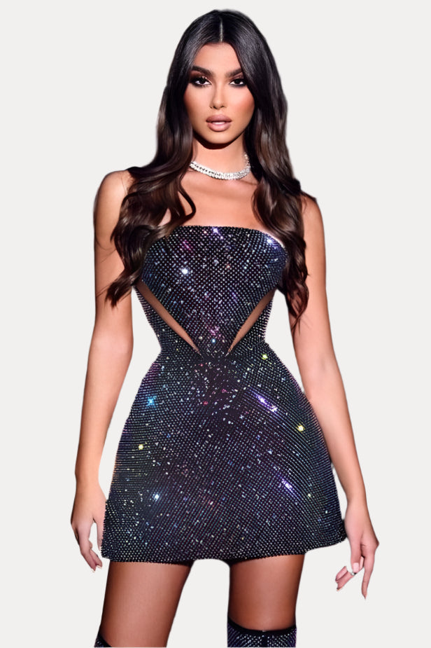 Off-Shoulder Slim-Fit Mini Dress with Cutout Details Main image