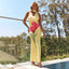 Open-Back A-Line Maxi Dress with Halter Neckline