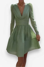 Green Pleated Dress