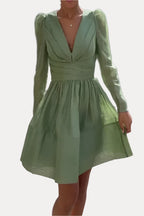 Green Pleated Dress