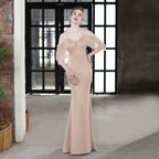 Evelyn V-Neck Off The Shoulder Mermaid Prom Dress - Lady Occasions