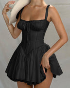Polyester Flared Corset-Style Dress