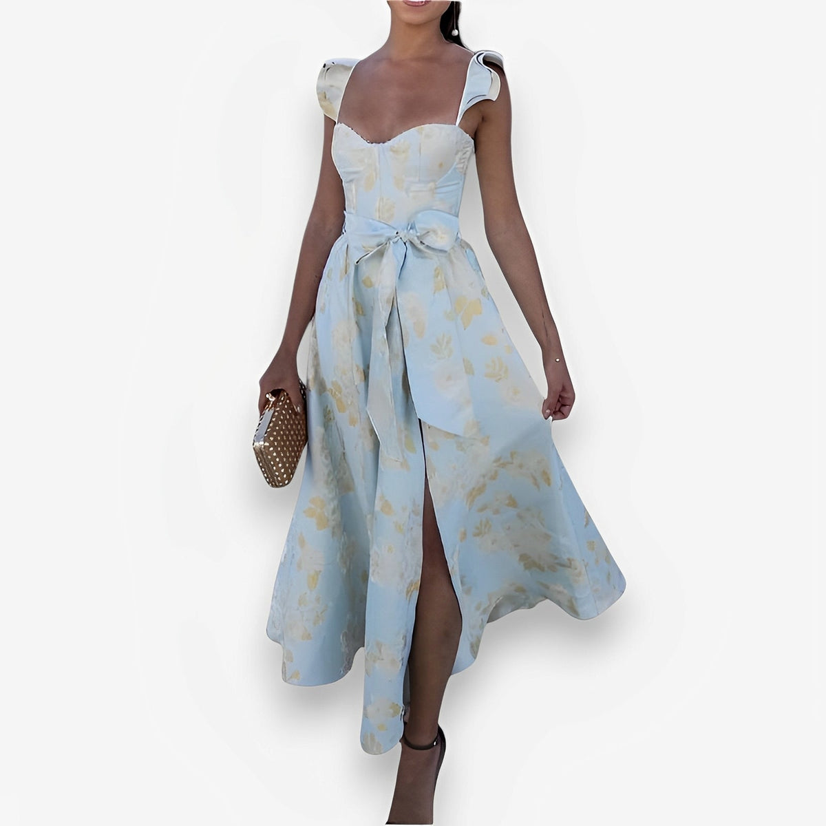 Floral Vintage-Inspired Dress with Cami Straps