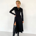 Silk Slim-Fit Long-Sleeve Dress