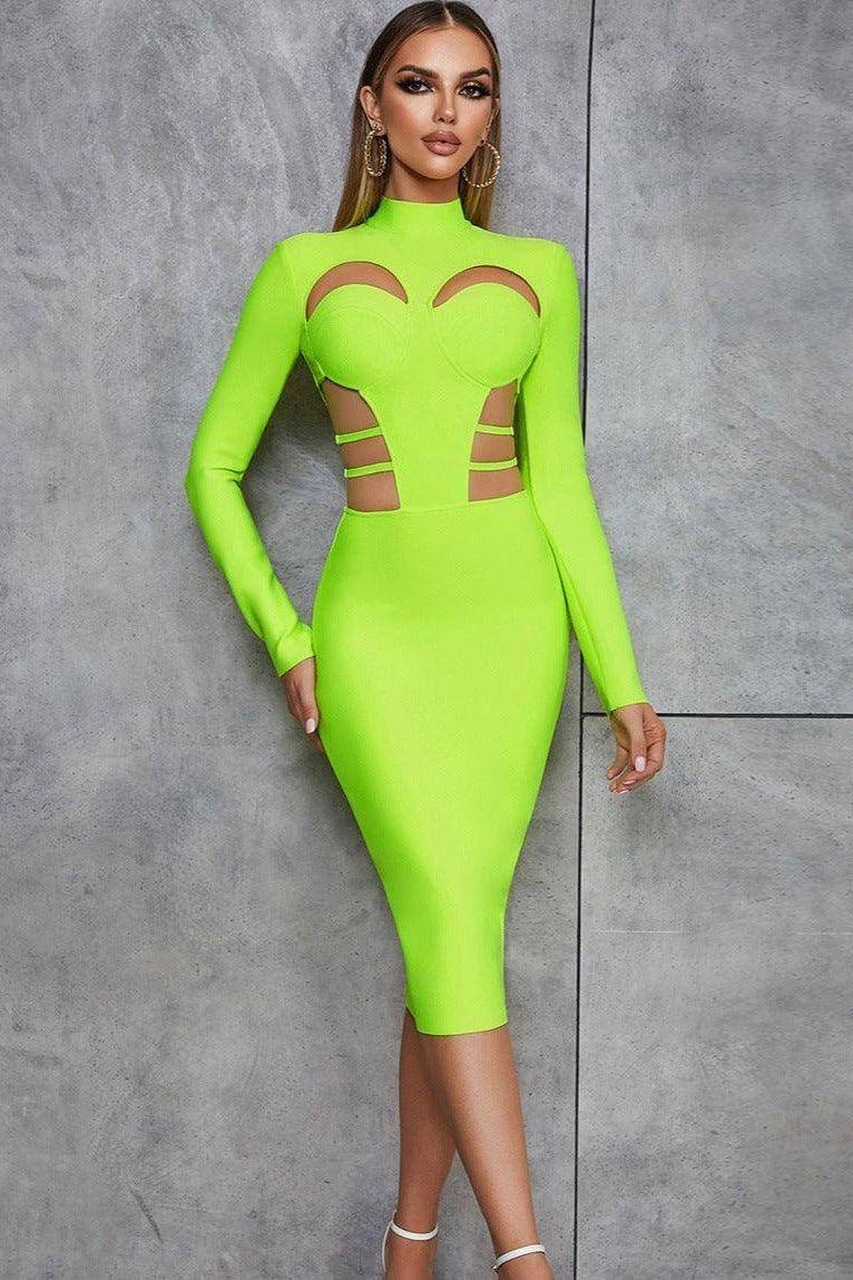 Cutout Slim-Fit Dress with Slit Detail