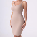 Ribbed Fitted Midi Dress with Side Slit