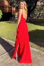 U-Neck Open-Back Maxi Dress with Off-Shoulder Neckline
