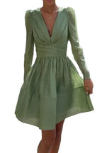 Green Pleated Dress