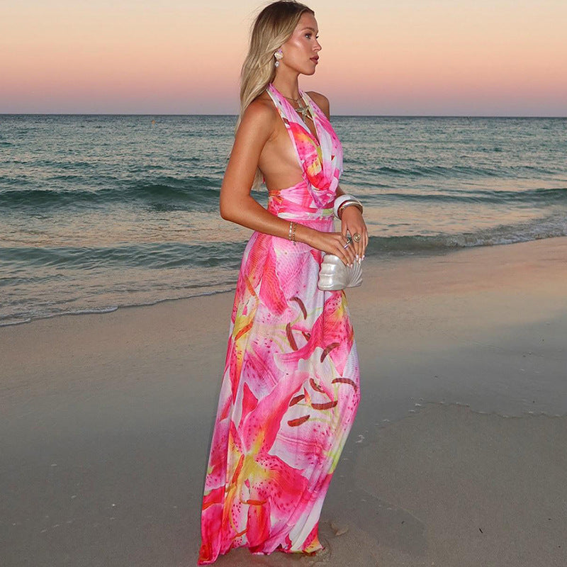 Halter Maxi Dress with Open Back