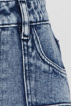 Denim A-Line Pocket-Detail Skirt