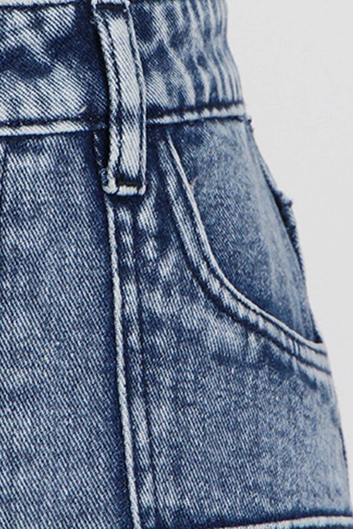 Denim A-Line Pocket-Detail Skirt