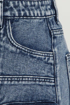 Denim A-Line Pocket-Detail Skirt