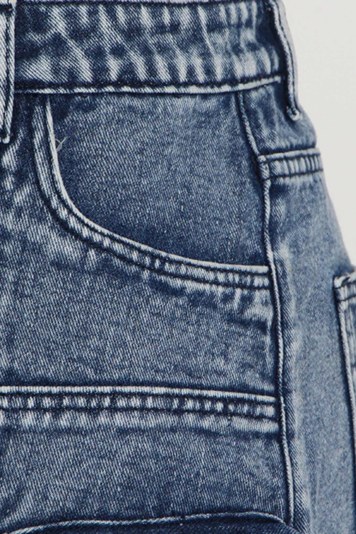 Denim A-Line Pocket-Detail Skirt