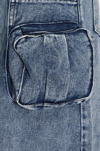 Denim A-Line Pocket-Detail Skirt