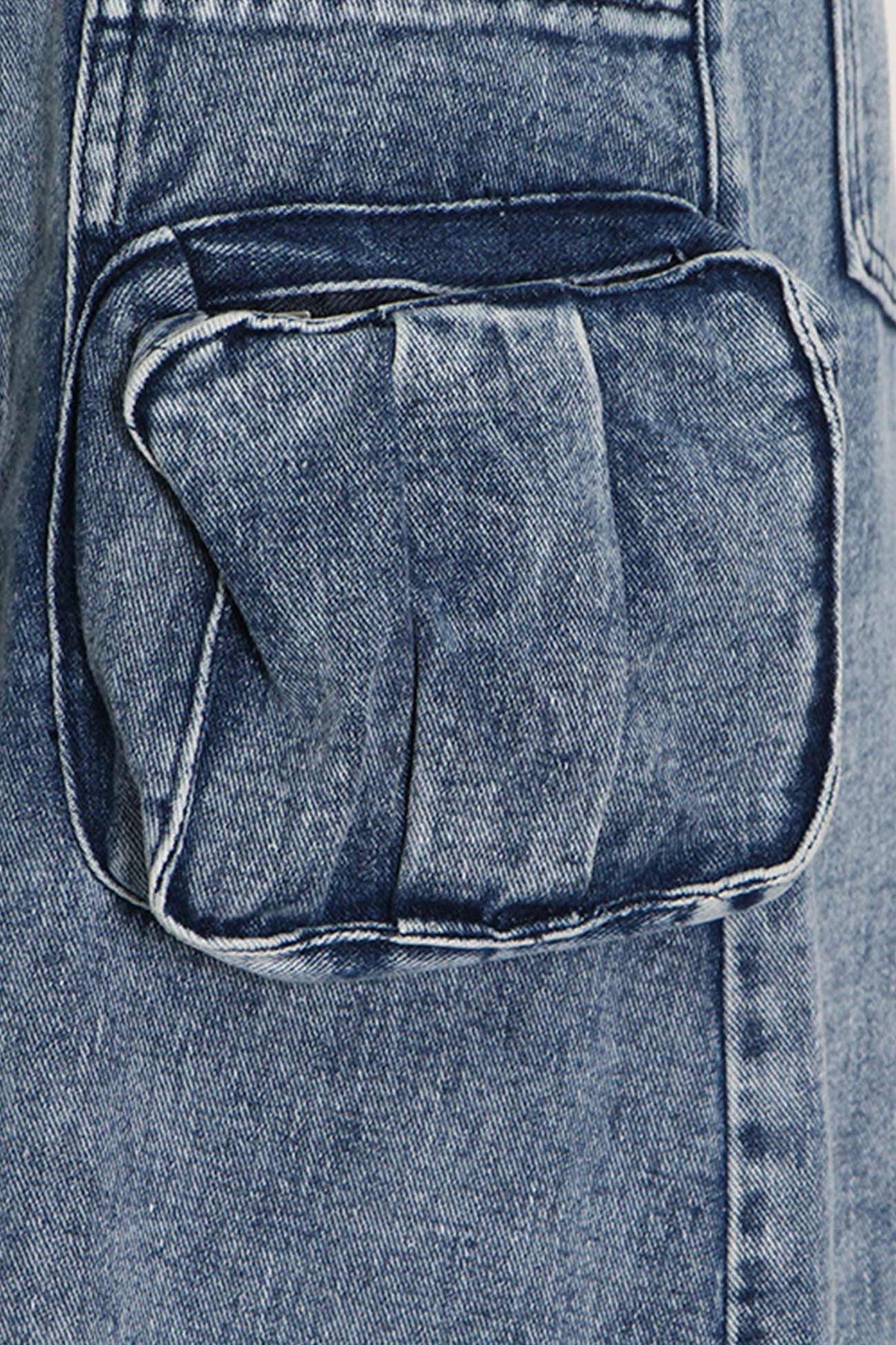 Denim A-Line Pocket-Detail Skirt