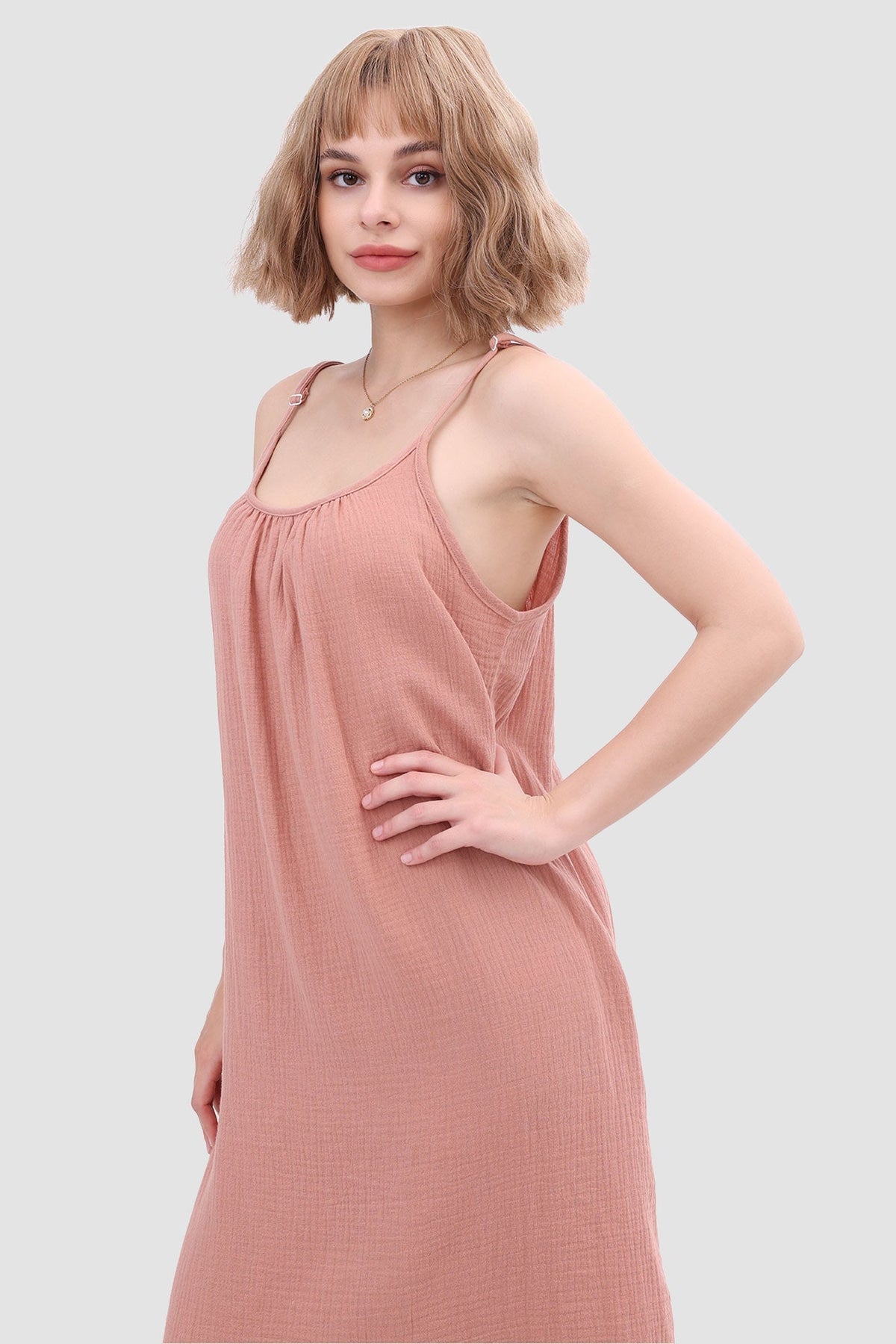 Cotton Crew-Neck Cami Dress