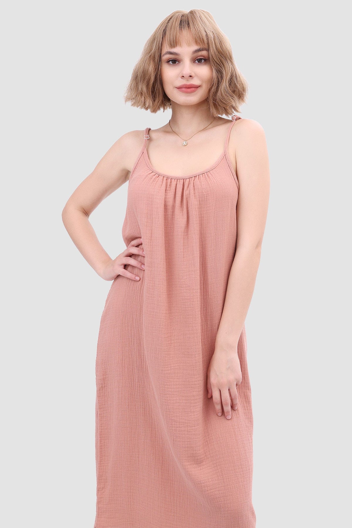Cotton Crew-Neck Cami Dress