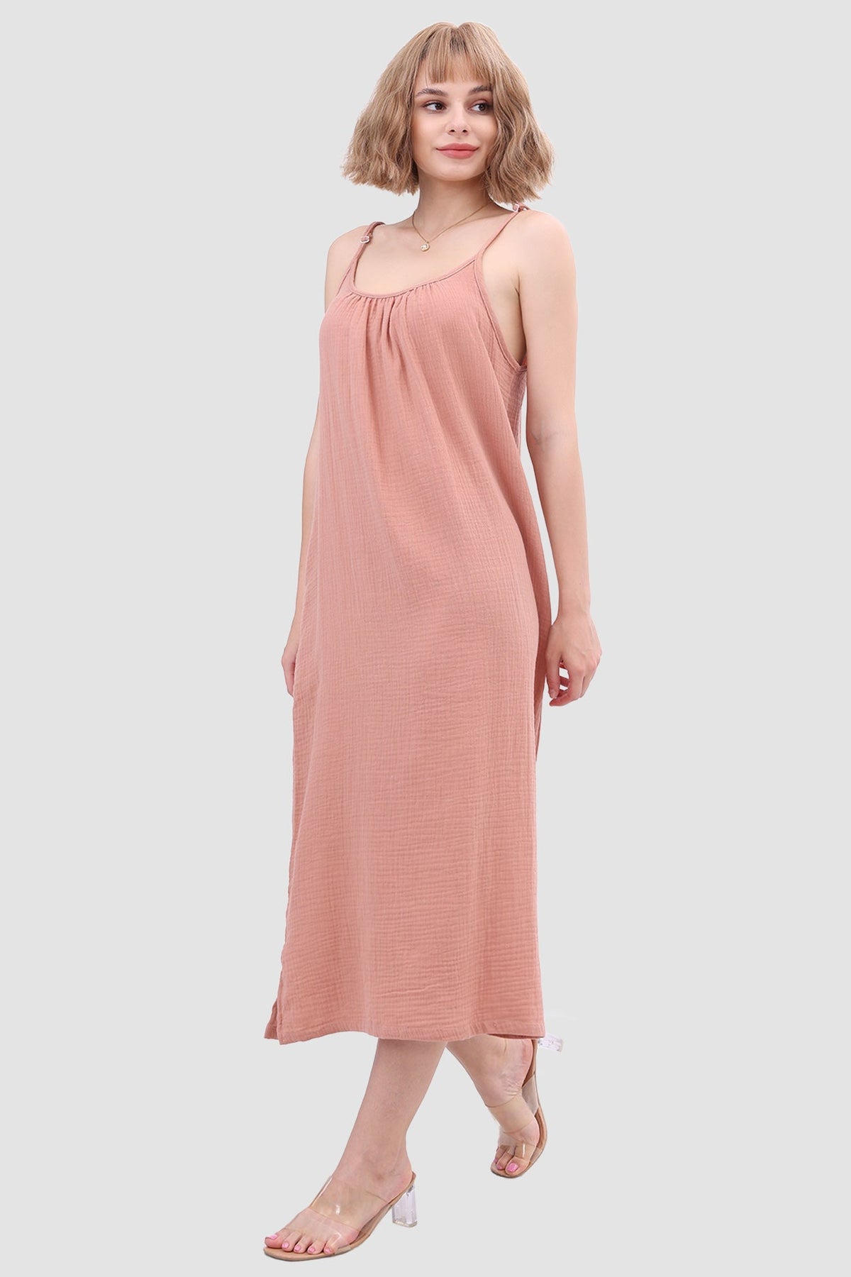 Cotton Crew-Neck Cami Dress
