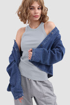 Knit Tank Top with Round Neckline