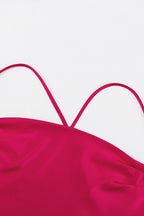 Rose-Detail Cross-Detail Tie-Back Dress