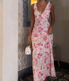 Floral Bodycon Dress with Drawstring Detail